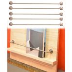 Raf bariyeri, raflar ve mutfak dolapları için metal koruma rayları, devrilmeyen donanımlar, duvar rafları için dekoratif bariyer (5 paket, 30,4 cm) -