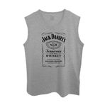 Raf Coll Erkek Kolsuz Gri Melanj T-shirt Jack Daniels Dijital Baskılı