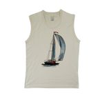 Raf Coll Erkek Taş Renk Yelkenli Dijital Baskılı Kolsuz T-shirt