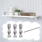 Raf koruma çubuğu, 2 adet 74 cm (29 inç) metal çubuk, alüminyum alaşım, ahşap raflar için düşmeye karşı koruma, dekoratif biblio barı