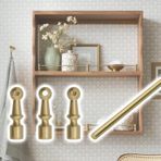 Raf Koruma Çubukları, 2'li Set Pirinç Koruma Çubukları, Banyo için 66 cm (26 inç), Kitaplık, Şarap Şarap Rafı, Dolap - Düşmeyi Önlemek için Dekoratif Çubuk
