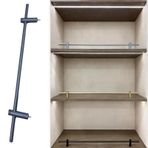 Raf Koruma Korkulukları, Yüzer Katlanır Raylar Seti, 45 cm Gri Metal Braketler Kitaplıklar, Dolaplar, Ayakkabı Rafları, Dekoratif Korkuluklar, Organizasyon için Sağlam Askılar