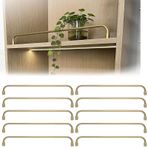 Raf Koruyucu Korkuluk, 10 Parça Altın Alüminyum Korkuluk, Ahşap Raflar, Mutfak Dolapları, Kitaplıklar için 81 cm Devrilme Korkulukları - Dekoratif Metal Eskrim