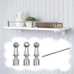 Raf Koruyucuları, 2'li Paket 35-107 cm Ayarlanabilir Metal Çubuklar - Kitaplıklar, Mutfak Dolapları, Ayakkabı Rafları için Alüminyum Alaşımlı Yuvarlak Boru Düşme Engelleyici Bariyer - Argen