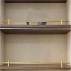 Raf Koruyucuları, 4'lü Set Alüminyum Dekoratif Korkuluk, Ayakkabı Rafı, Kitaplık, Gardırop ve Giriş için 56 cm Altın Küpeşte - Nesnelerin Düşmesini Önler, Çözüm