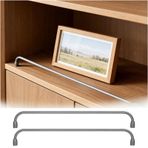 Raf Koruyucuları, 66 cm Metal Koruma Çubukları (2'li Paket) - Ahşap Raflar, Mutfak Mobilyaları, Kitaplıklar, Ayakkabı Rafları, Vitrinler için Düşmeye Karşı Dekoratif Çubuk - Protez