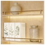 Raf Koruyucuları, Altın Metal Koruma Çubukları, 4'lü Paket, Ayakkabı Dolapları ve Kitaplıklar için 61 cm Düşmeye Karşı Koruma, Dekoratif Çit Seti, 35 Parça Uzun Ekran Standı