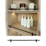 Raf Koruyucuları, Duvar Rafları için Metal Koruyucu Raylar, Ayarlanabilir Korkuluk 35 ila 107 cm, Dolap Camı ve Koleksiyon Malzemeleri için Dekoratif Korkuluk, Confez