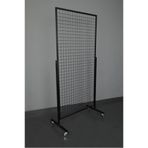 RAF MARKETİ Tekerlekli Sık Telli Tel Raf - Tel Pano Stand, Duvar Askılığı 60x120 Cm