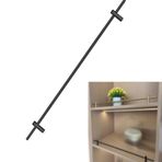 Raf Ray Çit, 2'li Paket 36 "Siyah Alüminyum Yüzer Raf Rayı, Ayarlanabilir 14-42" Züccaciye ve Koleksiyon Eşyaları için Dekoratif Korkuluk, Ev Dekoru için Sağlam Dolap Çiti
