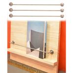 Raf Ray Çit, Kitaplık ve Mutfak Dolapları için 10 "Metal Raf Koruma Rayları - 3 Paket Devrilme Korkuluk Donanımı, Güvenli Depolama için Dekoratif Duvar Rafı Boru Bariyeri