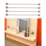 Raf Ray Çit, Kitaplık ve Mutfak Dolapları için Metal Raf Koruma Rayları, Devrilme Korkuluk Donanımı, Dekoratif Duvar Raf Tüp Bariyeri (4 Paket, 10in/25,4 cm) - Güvenli ve Şık Depolama Yani