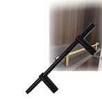 Raf Ray Çit, Korkuluk için Özelleştirilebilir Siyah Metal Dekoratif Çubuk, Minimalist 4ft Kabine Korkuluk Kenar Şeridi Ev ve Ticari Kullanım için, Dayanıklı Sütun Yuvarlak Boru Tasarımı