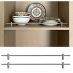 Raf Ray Çit, Metal Raf Koruma Ray Seti - 4'lü Paket (40,6 cm) Ayakkabı Rafları ve Kitap Rafları için Düşmeye Karşı Muhafaza - Güvenli Görüntü için Dekoratif Çit - Gri Kaplama