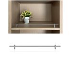Raf Ray Çit, Özelleştirilebilir 8 mm Kalın Metal Dekoratif Çubuk - Minimalist Gri Korkuluk Sütun Borusu Ev ve Ticari Dolap Korkuluk Kenar Şeridi (25 cm/9,8 inç)