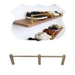 Raf Ray Çit, Raflar için Pirinç Düşmeye Karşı Korkuluk Çubukları - Dolap ve Kitaplık Devrilme Rayı, Galeri Bariyer Tutucular 20-150 cm (Stil A, 40 cm/15,75 inç) - Kitaplarınızı ve Dekorunuzu Koruyun