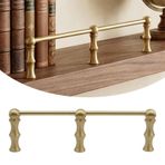 Raf Rayı Çit, Pirinç Raf Koruma Rayı 23 "- 1/4" Uç ve Orta Braketli Katı Dekoratif Güvenlik Çit Çubuğu, Mutfak, Kitaplık, Dolap, Ev Dekoru için Düşme Önleyici Teşhir Rayı,