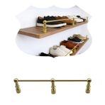 Raf Rayı Çiti, Dolap ve Kitaplık Rafları için Pirinç Düşme Önleyici Korkuluklar - 20-150 cm Boyutlarda Devrilme Rayı Bariyer Çubukları, Stil C, 82 cm (32 inç) - Güvenlik için Mükemmel Galeri Tutucular