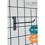Raf Sanatı 10 Adet Siyah Tel Pano Kancası 30 cm - Askı Kanca Raf Askısı Raf Aksesuar Tel Askı Çorap Kancası