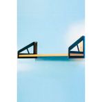 Raf Seti Siyah Renkli, 2 Adet Raf Ayağı + Dubel + Vida + 19,7 cm. x 70 cm. Mdf
