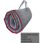 Rafadi Taşınabilir Katlanır Yatak Karavan Kamp Deprem Yatağı Otel Misafir Anne Yanı Yer Yatağı 90*190 Tek Kişilik - Antrasit - 90 x 190 cm