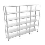 Rafburada 1,00 mm 43x60x200 cm 6 Katlı 3'lü Bitişik Galvaniz Çelik Raf Depo, Arşiv, Dosya Rafı