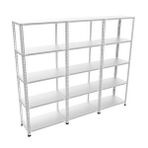 Rafburada 1,00 mm 43x75x200 cm 6 Katlı 3'lü Bitişik Galvaniz Çelik Raf Depo, Arşiv, Dosya Rafı