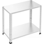 Rafburada 2 Katlı Galvaniz Çelik Raf - Depo, Arşiv, Kiler, Dosya, Market Rafı - 43x93 cm-150 cm-1.50 mm