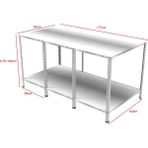 Rafburada 2 Katlı Galvaniz Paketleme Masası - Atölye, Depo, Hobi Çalışma Masası 177X93 CM-100 cm - 177 x 93 cm - Gri