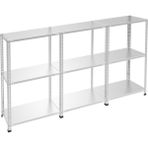 Rafburada 3 Katlı 3'lü Galvaniz Çelik Raf - Depo, Arşiv, Kiler, Dosya, Market Rafı - 31x93 cm-100 cm-1.00 mm - 31X93X100 CM - 1 MM
