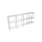 RafBurada ® 3 Katlı 4'lü Bitişik 31x240-200 Cm Galvaniz Çelik Raf. Depo, Dosya, Arşiv Rafı -1.00 Mm