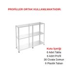 Rafburada 3 Katlı Duble Galvaniz Çelik Raf - Depo, Arşiv, Kiler, Dosya, Market Rafı - 31x60 cm-200 cm-1.00 mm