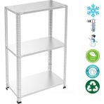Rafburada 3 Katlı Paslanmaz Krom Akvaryum Rafı -304 Kalite - Inox Soğuk Oda Rafı, Buzhane Rafı - 100 cm
