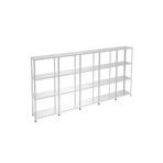 Rafburada 4 Katlı 5'li Galvaniz Çelik Raf - Depo, Arşiv, Kiler, Dosya, Market Rafı - 31x60 cm-150 cm-0.70 mm