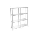 Rafburada 4 Katlı Duble Galvaniz Çelik Raf - Depo, Arşiv, Kiler, Dosya, Market Rafı - 43x60 cm-150 cm-1.00 mm