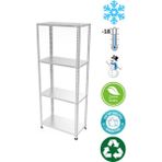 Rafburada 4 Katlı Paslanmaz Krom Raf - Inox Soğuk Oda Rafı, Buzhane Rafı - 43x93 cm-100 cm-0.70 mm
