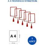 RafBurada 5 Adet Sarı A4 Mandallı Fiyat Etiketi Sepet Etiketi Çerçeveli Fiyat Etiketi Eşek Askılık Etiketi