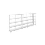 Rafburada 5 Katlı 5'li Galvaniz Çelik Raf - Depo, Arşiv, Kiler, Dosya, Market Rafı - 31x60 cm-200 cm-1.00 mm