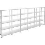 Rafburada 5 Katlı 6'lı Galvaniz Çelik Raf - Depo, Arşiv, Kiler, Dosya, Market Rafı - 43x75 cm-200 cm-0.70 mm