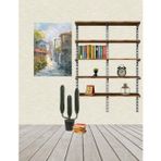 RafBurada 5 Katlı Duble Kitaplık. Ahşap Duvar Rafı. Dekoratif Raf. Beyaz-25x60
