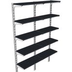 RafBurada 5 Katlı Duble Kitaplık. Ahşap Duvar Rafı. Dekoratif Raf. Siyah-30x60