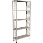 Rafburada 5 Katlı Galvaniz Tel Kafes Çelik Raf - Dekoratif Raf - 43x75 cm-200 cm