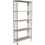 RafBurada ® 5 Katlı Galvaniz Tel Kafes Çelik Raf. Dekoratif Raf 43x93x150 Cm