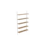 Rafburada® 5 Katlı Kitaplık. Ahşap Duvar Rafı. Dekoratif Raf 25X60 Cm Ham Mdf