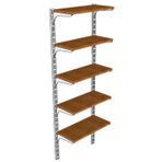Rafburada 5 Katlı Kitaplık. Ahşap Duvar Rafı. Dekoratif Raf. Meşe-30x60