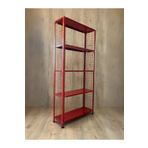 Rafburada® 5 Katlı Renkli Tel Kafes Çelik Raf. Dekoratif Raf 31x60 Kırmızı 200 cm