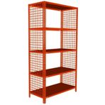 Rafburada® 5 Katlı Renkli Tel Kafes Çelik Raf. Dekoratif Raf 31x75 Turuncu 150 cm