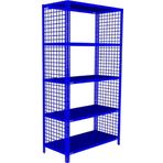 Rafburada® 5 Katlı Renkli Tel Kafes Çelik Raf. Dekoratif Raf 31x93 Mavı 150 cm
