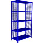 Rafburada® 5 Katlı Renkli Tel Kafes Çelik Raf. Dekoratif Raf 31x93 Mavı 200 cm