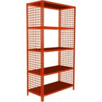 Rafburada® 5 Katlı Renkli Tel Kafes Çelik Raf. Dekoratif Raf 31x93 Turuncu 150 cm